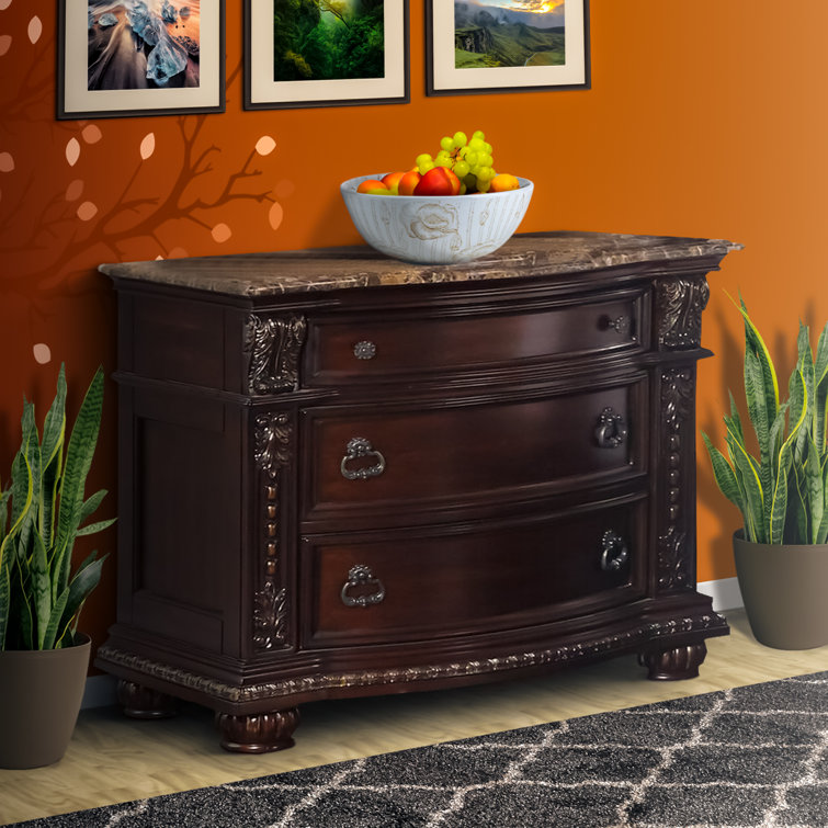 Astoria Grand Hamlett 3 Drawer Solid Wood Nightstand in Brown